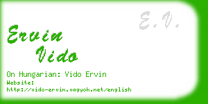ervin vido business card